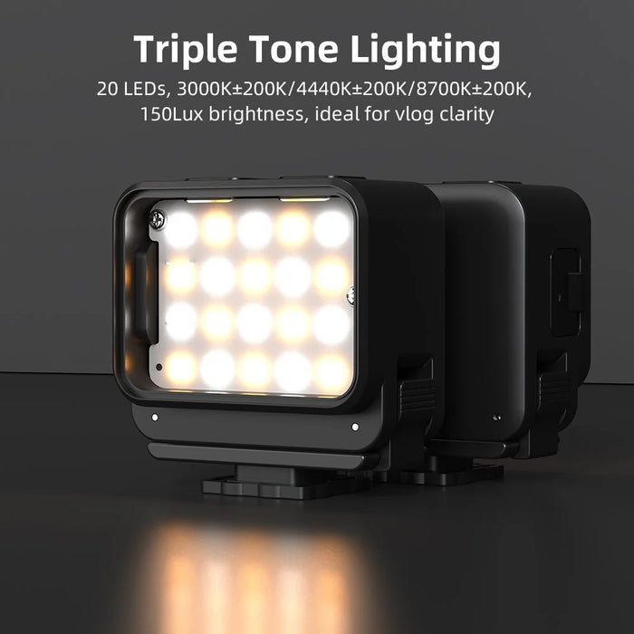 FLYMILE Action Camera Fill Light for DJI Osmo Pocket 3 Photography Lighting IPX4 Waterproof Magnetic Mount - 5