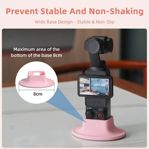 BRDRC For DJI Osmo Pocket 3 Silicone Adhesive Mounting Base Desktop Support Bracket - Pink - 2