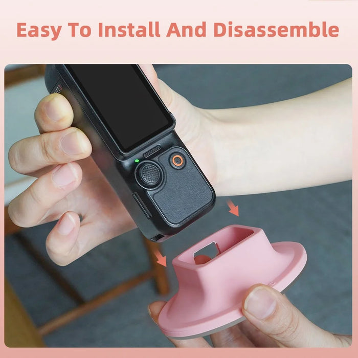 BRDRC For DJI Osmo Pocket 3 Silicone Adhesive Mounting Base Desktop Support Bracket - Pink - 4