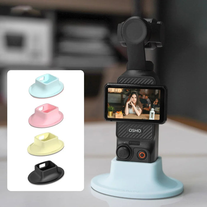 BRDRC For DJI Osmo Pocket 3 Silicone Adhesive Mounting Base Desktop Support Bracket - Pink - 7