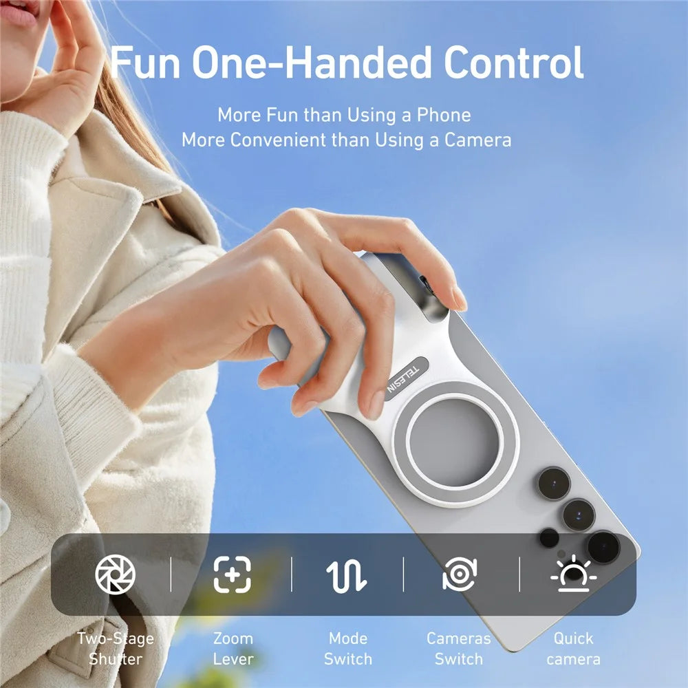 TELESIN Magsafe-Compatible Smartphone Camera Grip Cell Phone Handle Holder for Photography, MFI Certified - 7