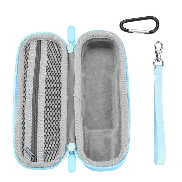 BRDRC For DJI Osmo Pocket 3 Portable Bag Soft Lining Shockproof Nylon Storage Case with Strap + Carabiner - Blue - 2