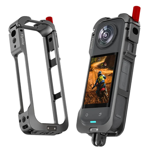 FLYMILE For Insta360 X5 Multifunctional Expansion Protection Cage Metal Frame with Cold Shoe Port - 1