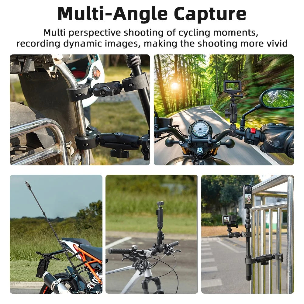 BRDRC Cycling Bracket Set For Sports Camera Extension Pole Multi-Angle Capture / Dual Grip Stability - 5