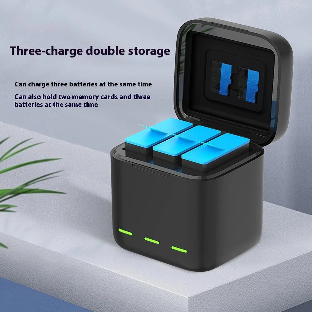 TELESIN S0-BCG-10-TGP For GoPro Hero 13 3-Slot Battery Charging Box Memory Card Storage Case - 4