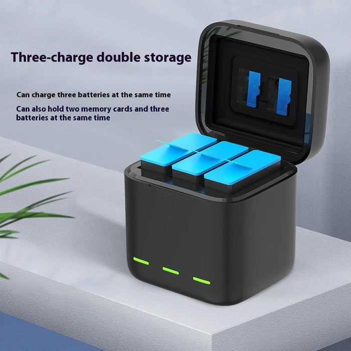 TELESIN S0-BCG-10-TGP For GoPro Hero 13 3-Slot Battery Charging Box Memory Card Storage Case - 4