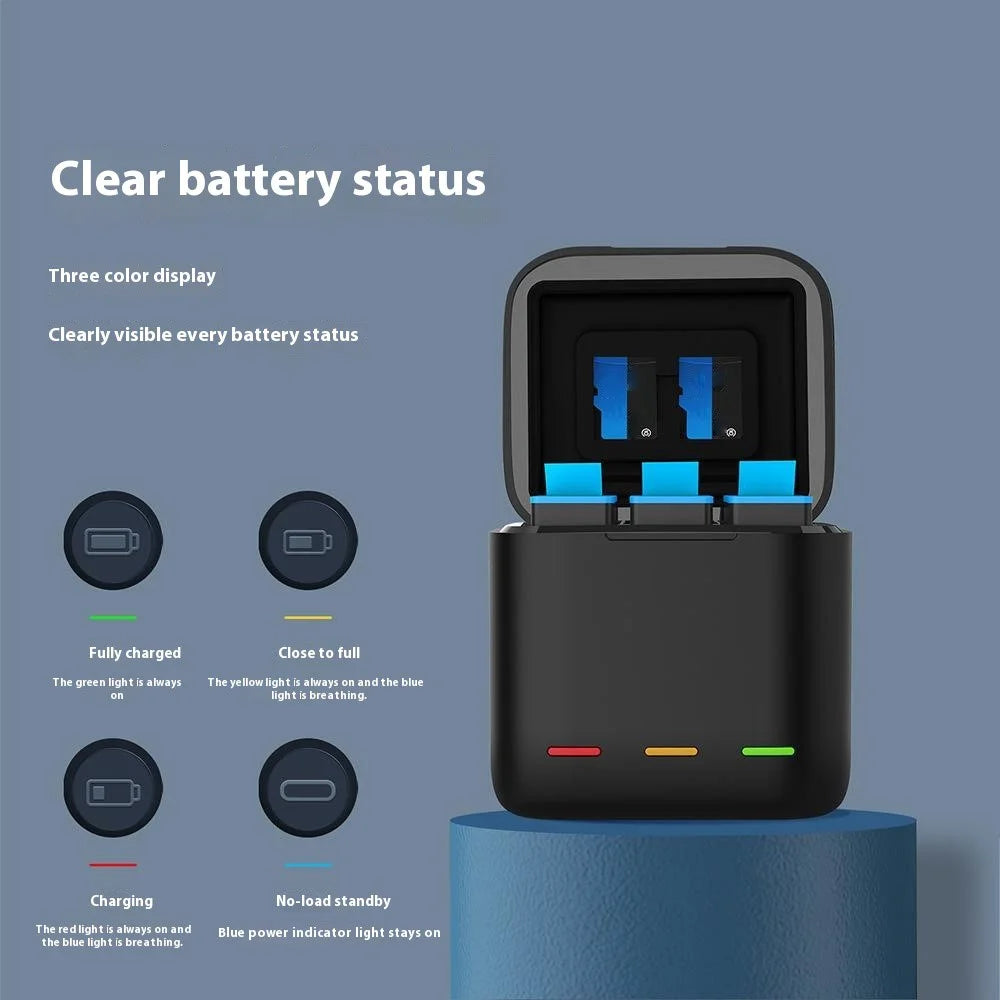 TELESIN S0-BCG-10-TGP For GoPro Hero 13 3-Slot Battery Charging Box Memory Card Storage Case - 5