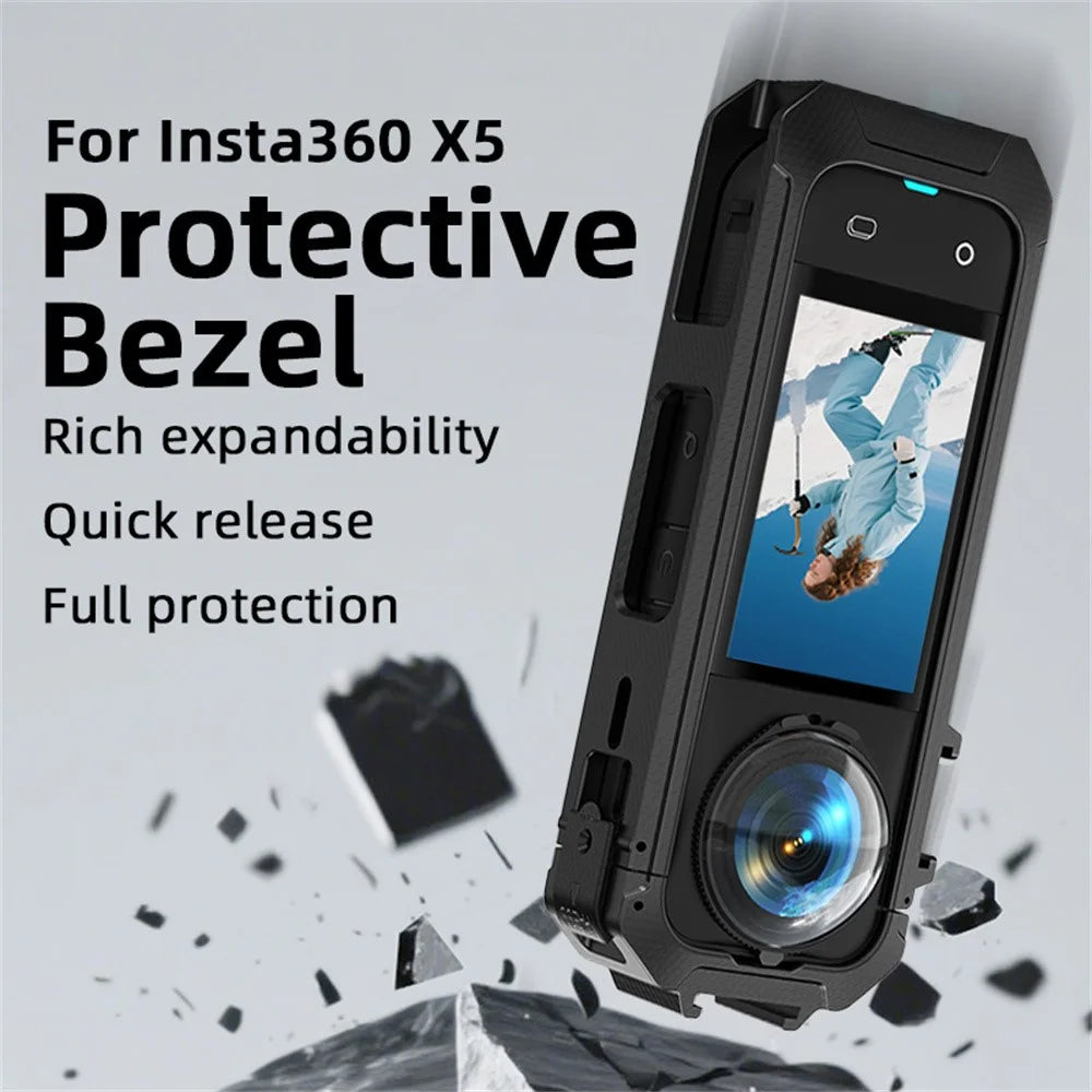 BRDRC For Insta360 X5 Anti Drop Plastic Protective Bezel Frame Shockproof Camera Sleeve - 2