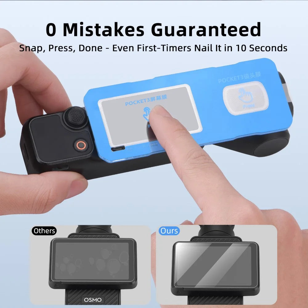 BRDRC For DJI Osmo Pocket 3 Screen Protector Kit Lens + Display Integrated Tempered Glass Film - 2