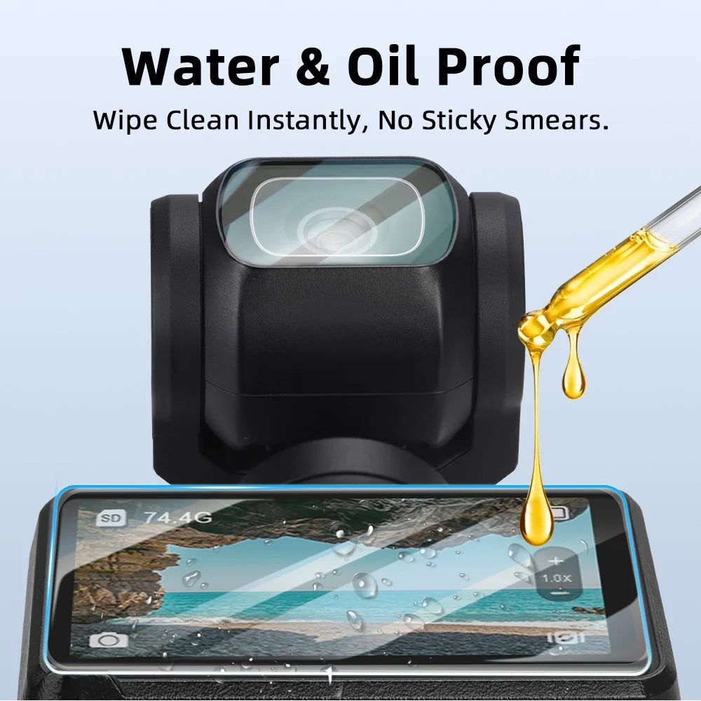 BRDRC For DJI Osmo Pocket 3 Screen Protector Kit Lens + Display Integrated Tempered Glass Film - 4