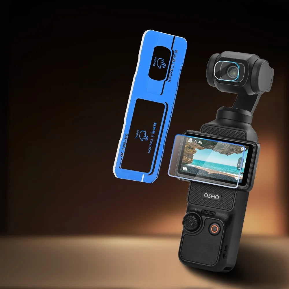 BRDRC For DJI Osmo Pocket 3 Screen Protector Kit Lens + Display Integrated Tempered Glass Film - 7