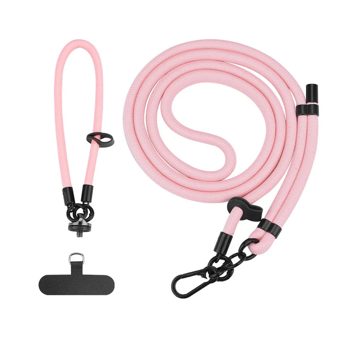 2Pcs / Set For DJI Osmo Pocket 3 Dual Buckle Design Adjustable Crossbody Strap with Wrist Lanyard - Pink - 1