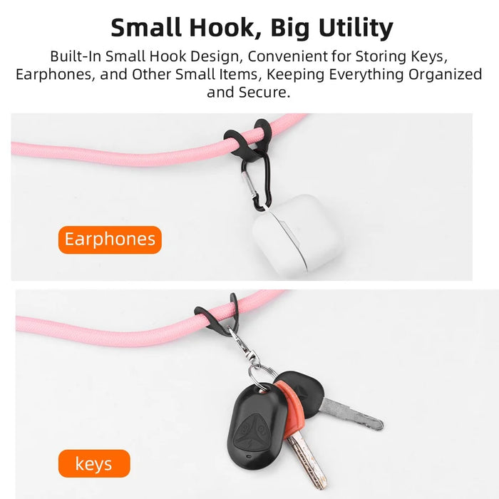 2Pcs / Set For DJI Osmo Pocket 3 Dual Buckle Design Adjustable Crossbody Strap with Wrist Lanyard - Pink - 6