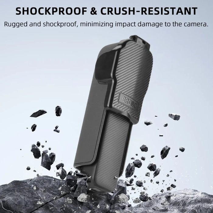 BRDRC For DJI Osmo Pocket 3 Gimbal Cover Protective Case Shockproof Flip Design with Filter Storage - Black - 5