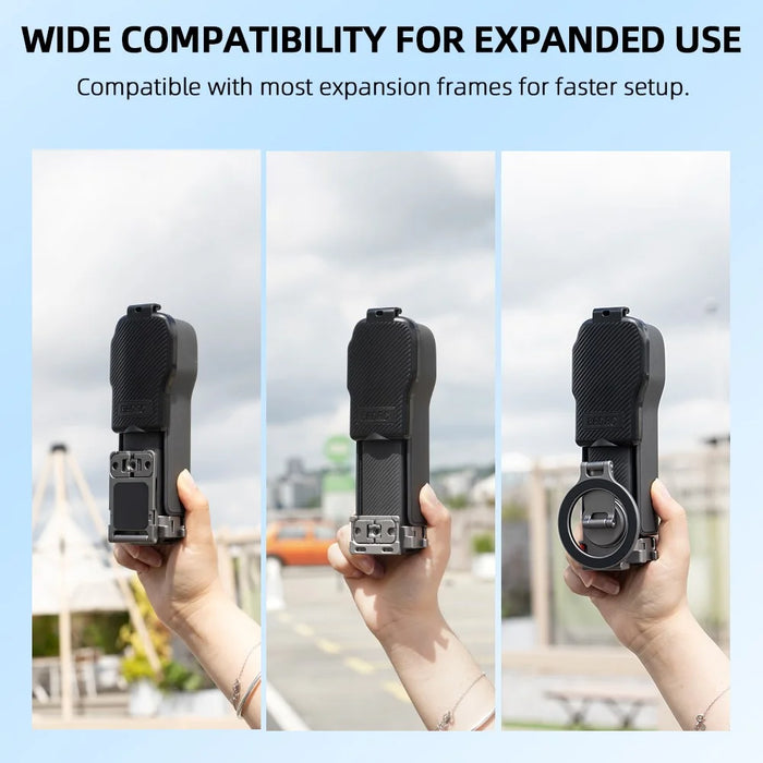 BRDRC For DJI Osmo Pocket 3 Gimbal Cover Protective Case Shockproof Flip Design with Filter Storage - Black - 7