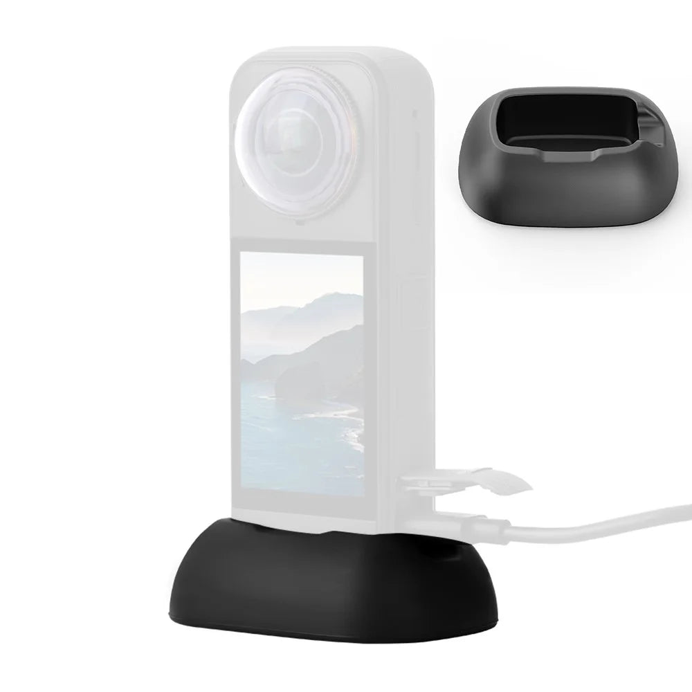 FLYMILE For Insta360 X5 / X4 Car Mount Silicone Anti-Slip Mounting Base Upright Charging Design - 1