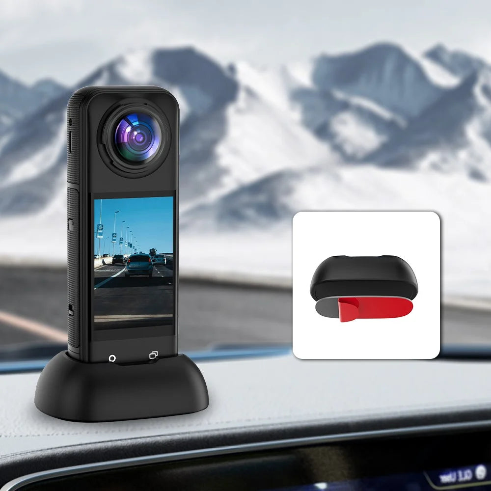 FLYMILE For Insta360 X5 / X4 Car Mount Silicone Anti-Slip Mounting Base Upright Charging Design - 2