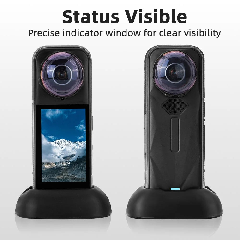FLYMILE For Insta360 X5 / X4 Car Mount Silicone Anti-Slip Mounting Base Upright Charging Design - 4
