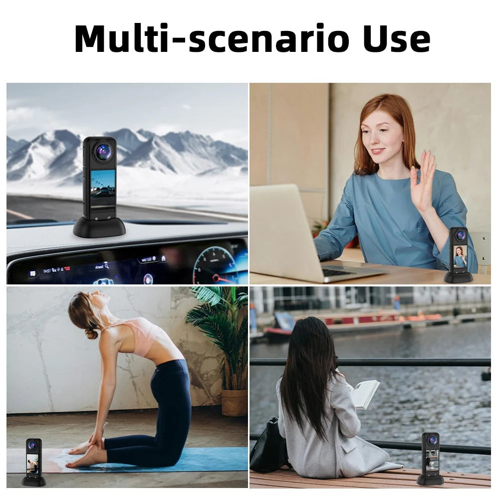 FLYMILE For Insta360 X5 / X4 Car Mount Silicone Anti-Slip Mounting Base Upright Charging Design - 5