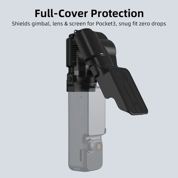 For DJI Osmo Pocket 3 Camera Protective Cover Shock Absorbing Lens Screen Flip Open Design Case - Black - 2
