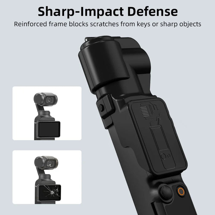 For DJI Osmo Pocket 3 Camera Protective Cover Shock Absorbing Lens Screen Flip Open Design Case - Black - 5