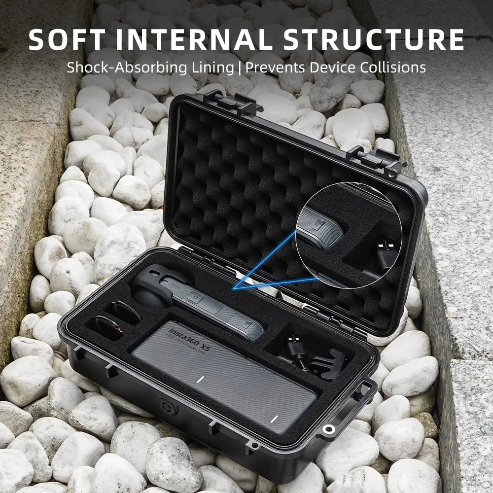 FLYMILE For Insta360 X5 Camera Hard Carrying Case Shockproof Waterproof PP Storage Box - 5