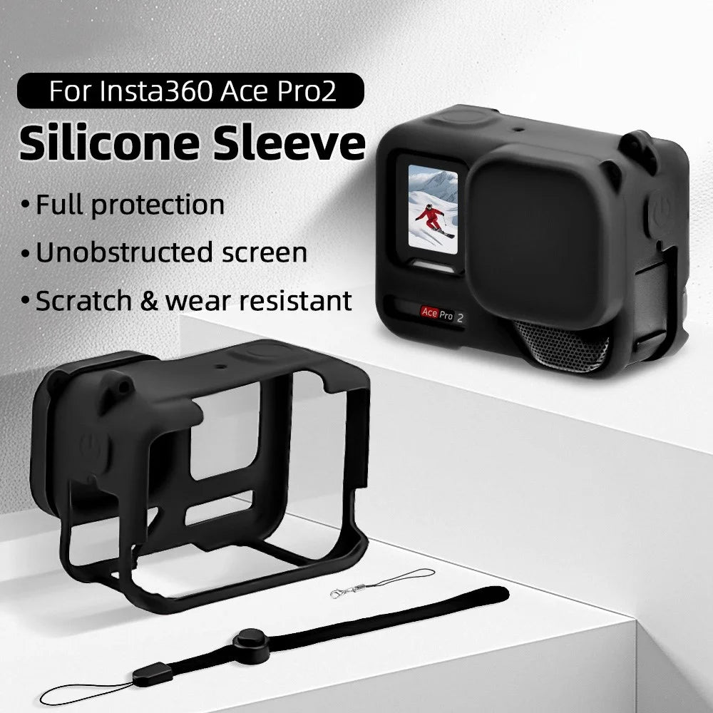 For Insta360 Ace Pro 2 Silicone Sleeve Shock-Absorbing Camera Case Protective Cover - 3