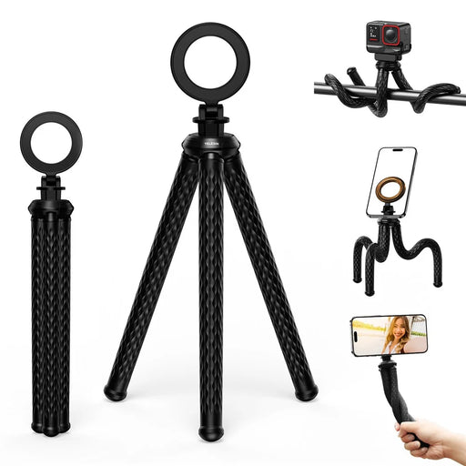 TELESIN P3-FM-02 Magnetic Phone Tripod Flexible Octopus Desktop Stand Adjustable Angle - 1