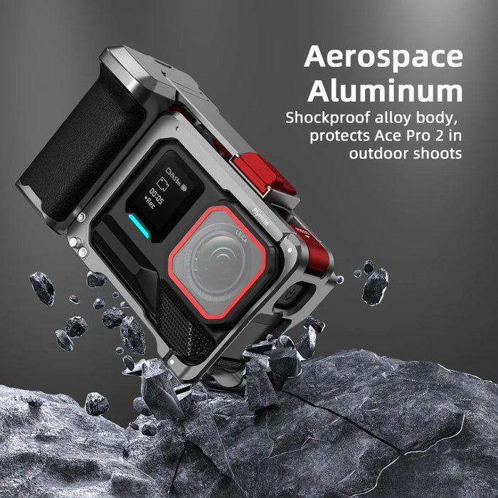 FLYMILE For Insta360 Ace Pro / Ace Pro 2 Camera Cage Aluminum Alloy Grip Street Set Camera Accessories - 5
