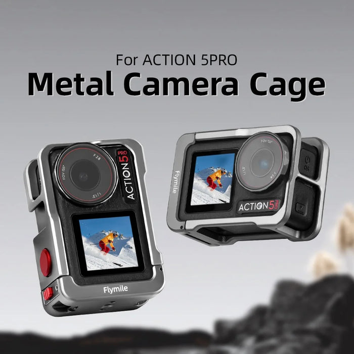 FLYMILE Camera Cage For DJI Osmo Action 5 Pro / Action 4 / Action 3 Metal Protective Frame Mounts Rabbit Cage - 2