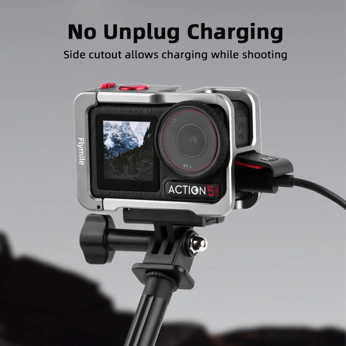 FLYMILE Camera Cage For DJI Osmo Action 5 Pro / Action 4 / Action 3 Metal Protective Frame Mounts Rabbit Cage - 5