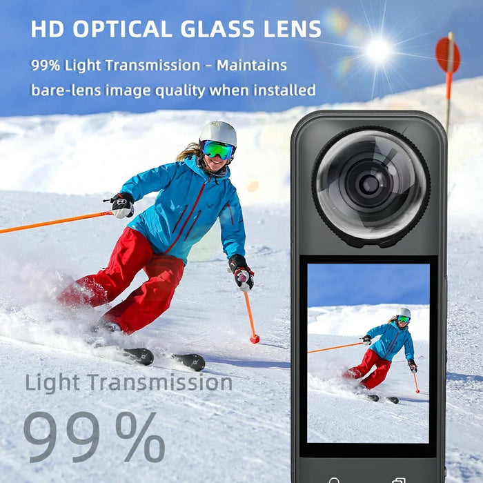 For Insta360 X5 Tempered Glass Lens Protector 2Pcs HD Optical Glass Lens Cover with Multi Layer Anti Reflective Coating - 3