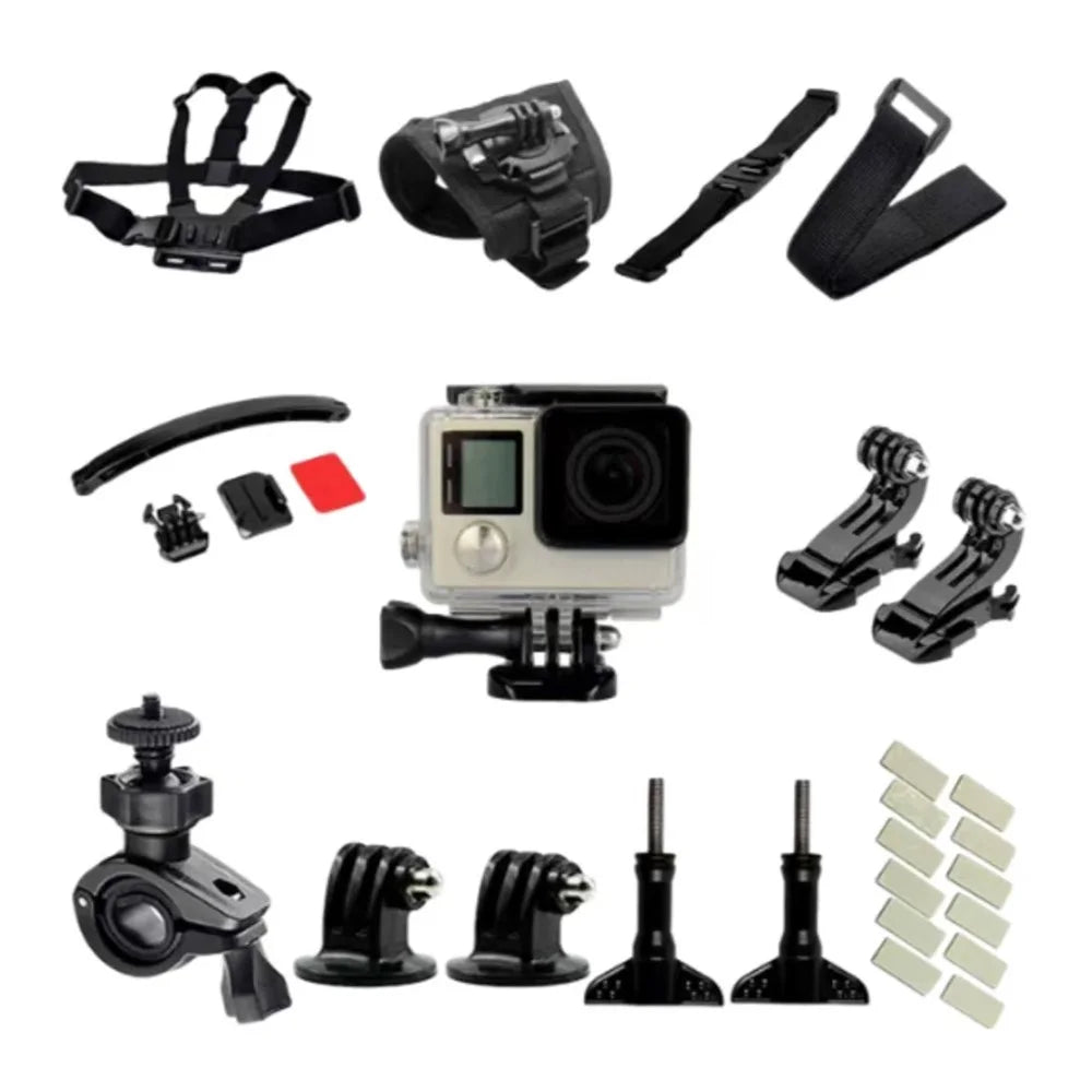 17 in 1 Accessories Kit For GoPro Hero 4 / 3 Action Camera Cycling Sports Rotation Glove Palm Strap Mount Set - 1