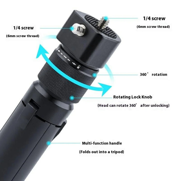 KM-07 For Insta360 X5 / X4 / X3 Action Camera Rotating Handle Magnetic Tripod - 4