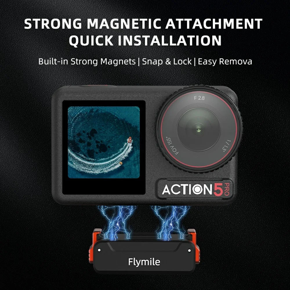 FLYMILE For DJI Osmo Action 5 Pro / 4 / 3 Quick Release Base Magnetic Mount Adapter - 3