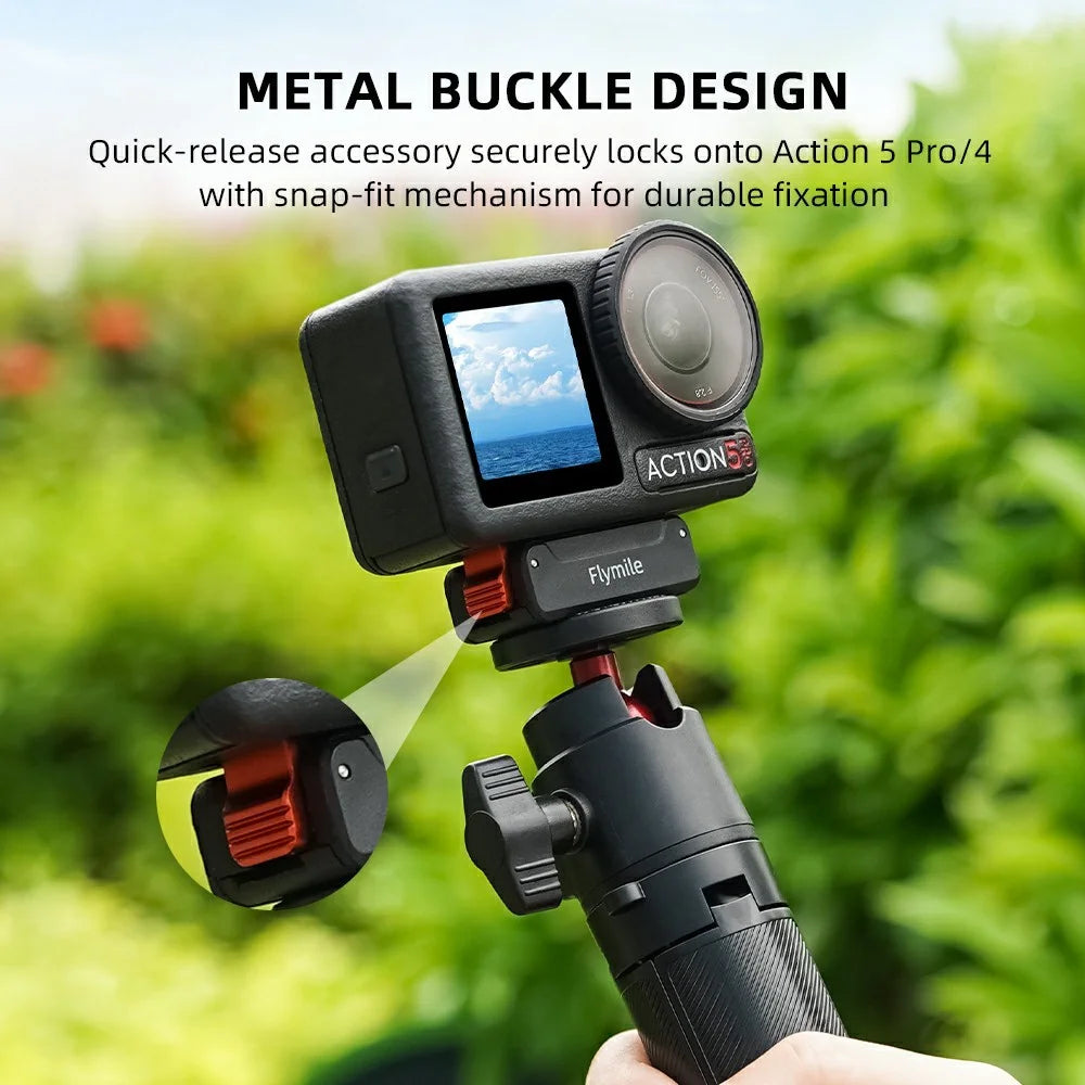 FLYMILE For DJI Osmo Action 5 Pro / 4 / 3 Quick Release Base Magnetic Mount Adapter - 4