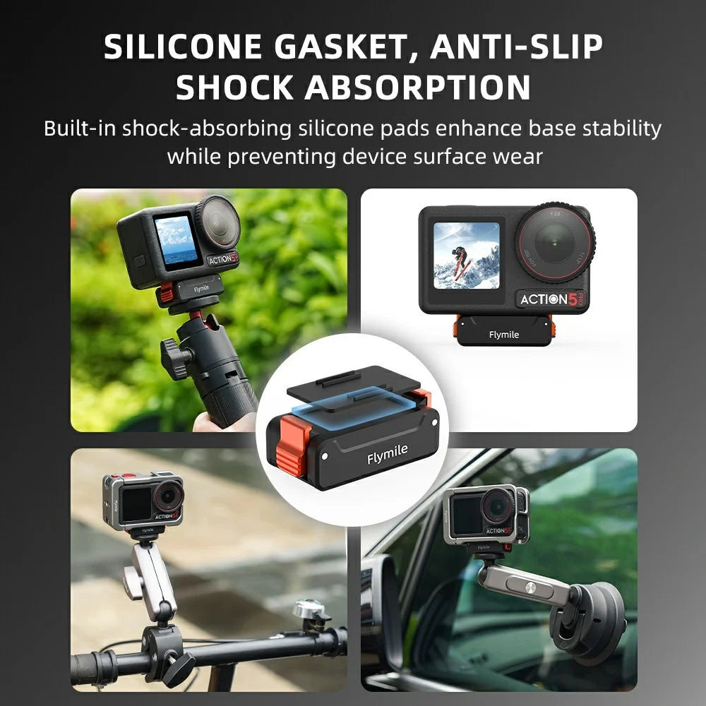 FLYMILE For DJI Osmo Action 5 Pro / 4 / 3 Quick Release Base Magnetic Mount Adapter - 5
