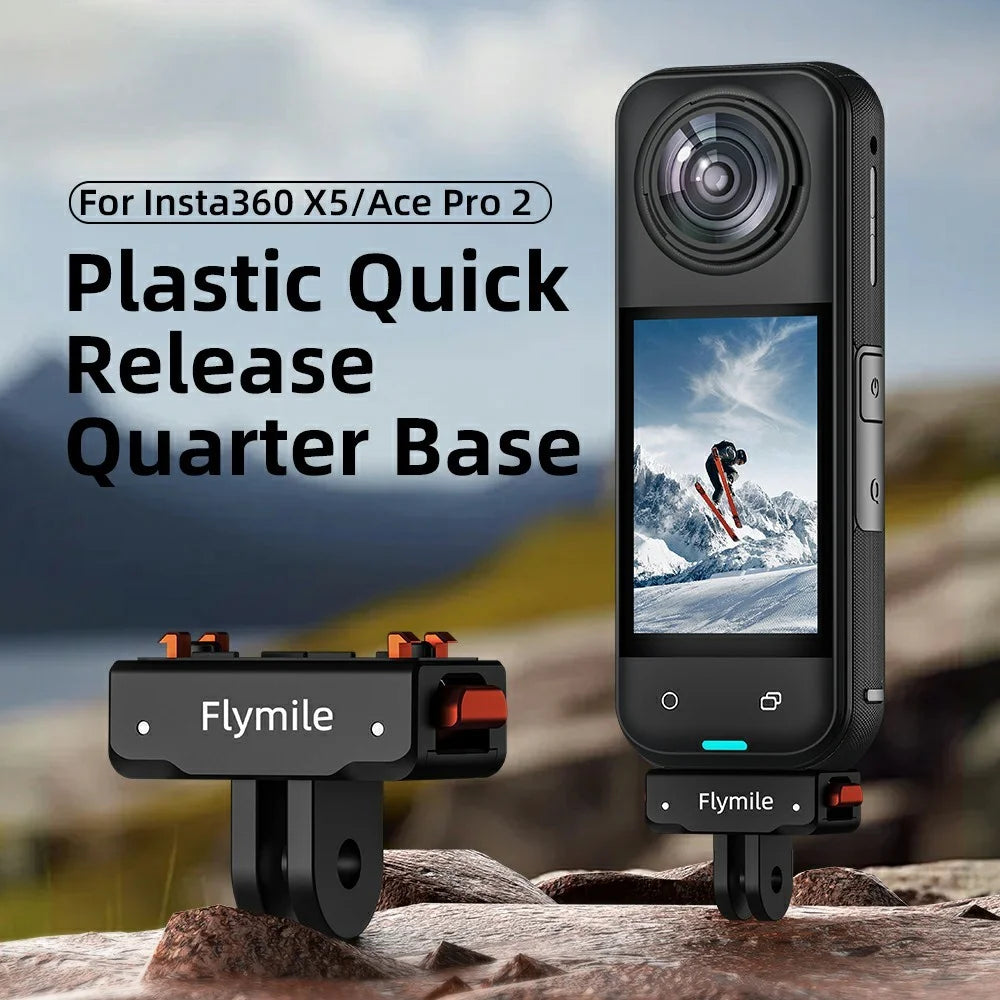 FLYMILE Magnetic Quick Release Base For Insta360 Ace / Ace Pro / Ace Pro 2 / X5 / X4 / X3 / X2 Plastic Camera Mount - 3