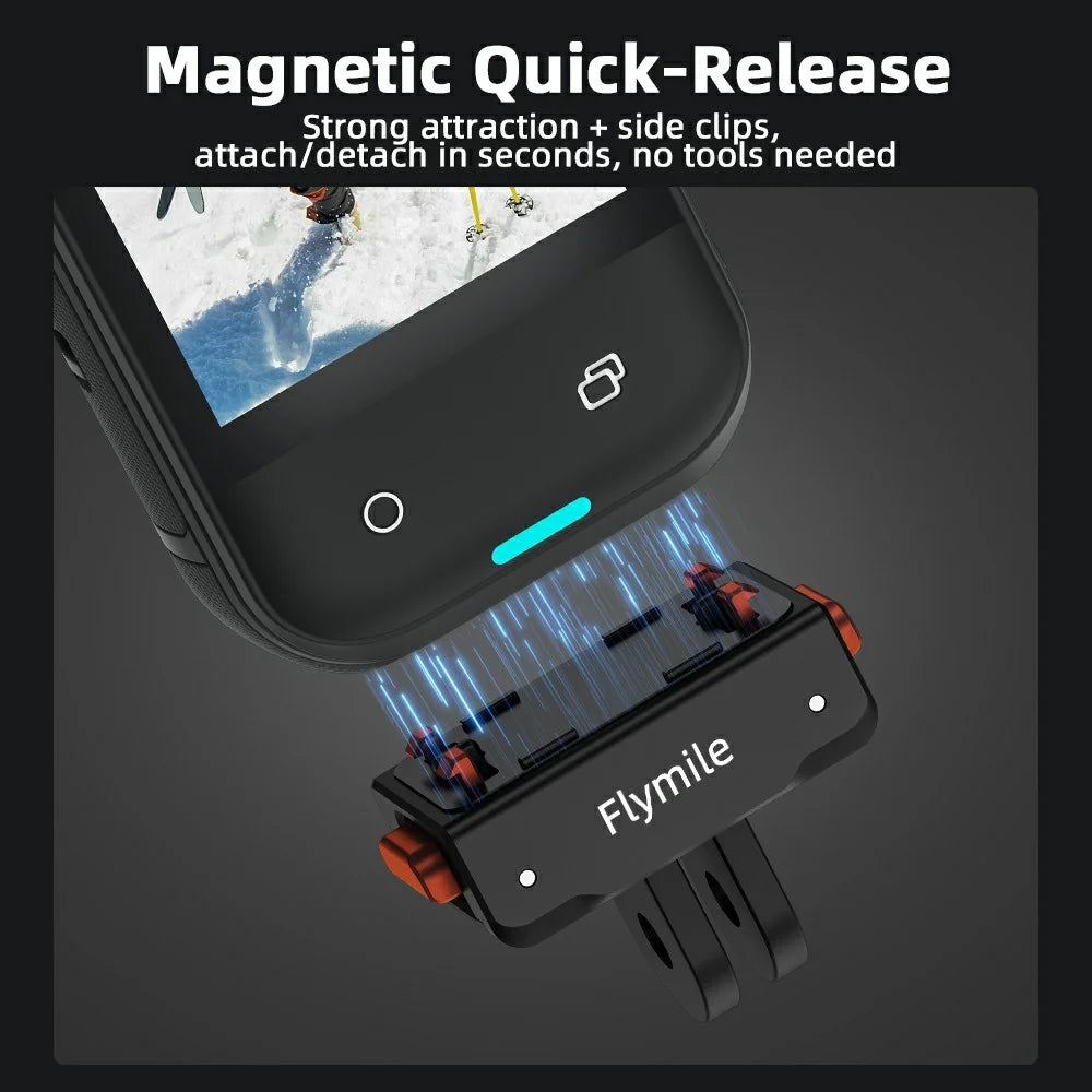 FLYMILE Magnetic Quick Release Base For Insta360 Ace / Ace Pro / Ace Pro 2 / X5 / X4 / X3 / X2 Plastic Camera Mount - 4
