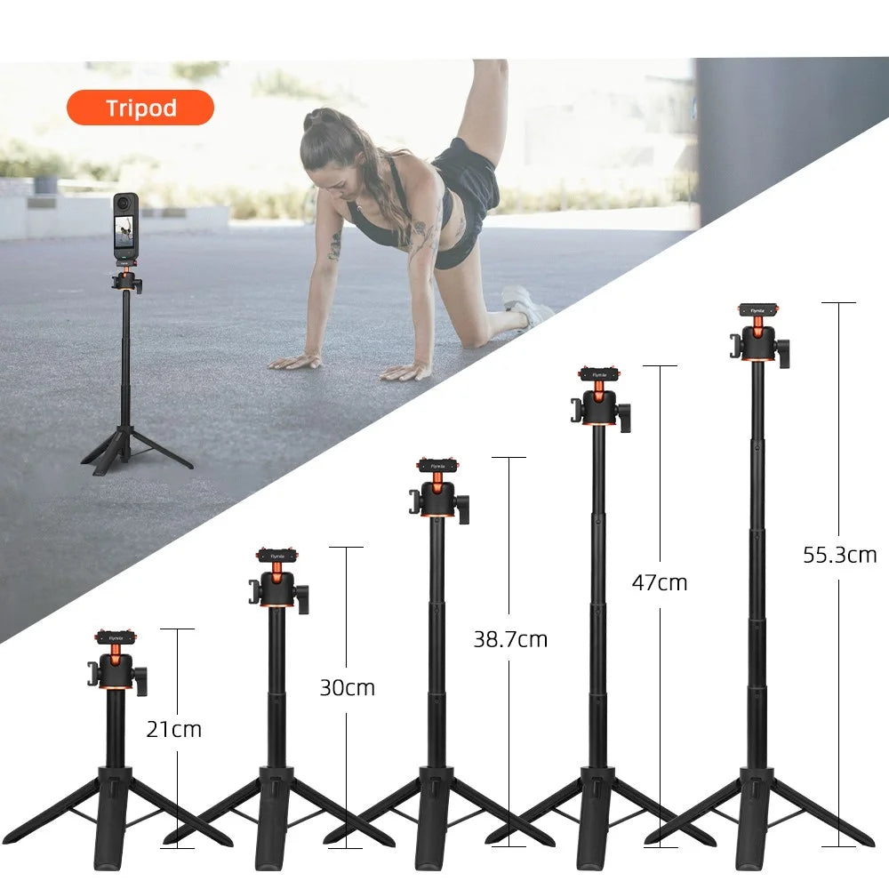 FLYMILE For Insta360 Ace Pro / X5 / X3 Quick Release Tripod Magnetic Snap-on 360 Degree Ball Head Stand - 6