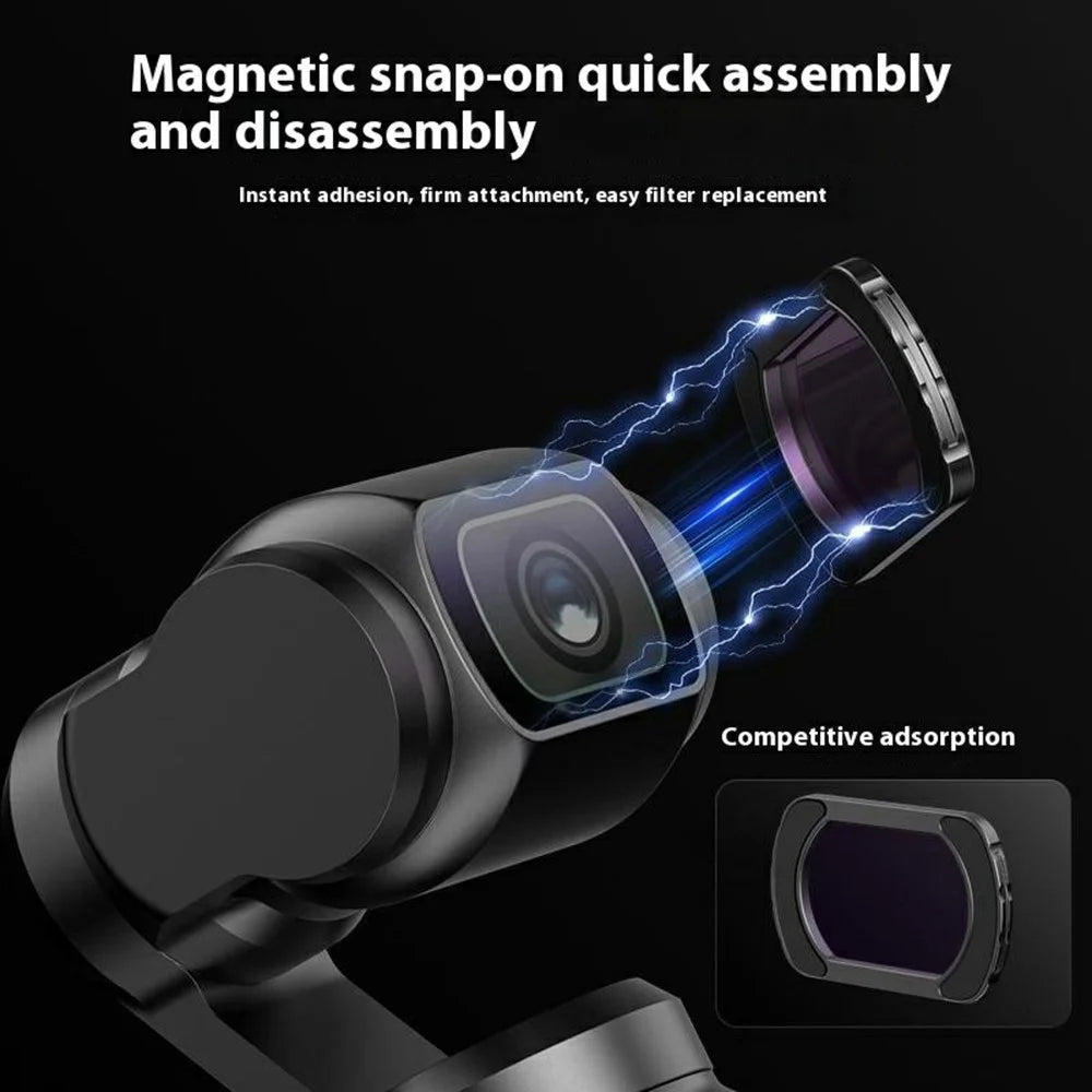 VRIG FT-04 6Pcs For DJI Osmo Pocket 3 Magnetic Quick Release Filter Set with CPL ND8 ND16 ND32 ND64 1 / 4 Black Diffusion Filter - 4