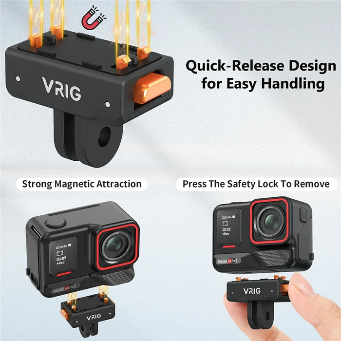 VRIG AC-41 Anti Shake Camera Adapter for Insta360 Ace Pro 2  /  Ace Pro  /  Ace  /  X5 Compatible with GoPro Mount - 4
