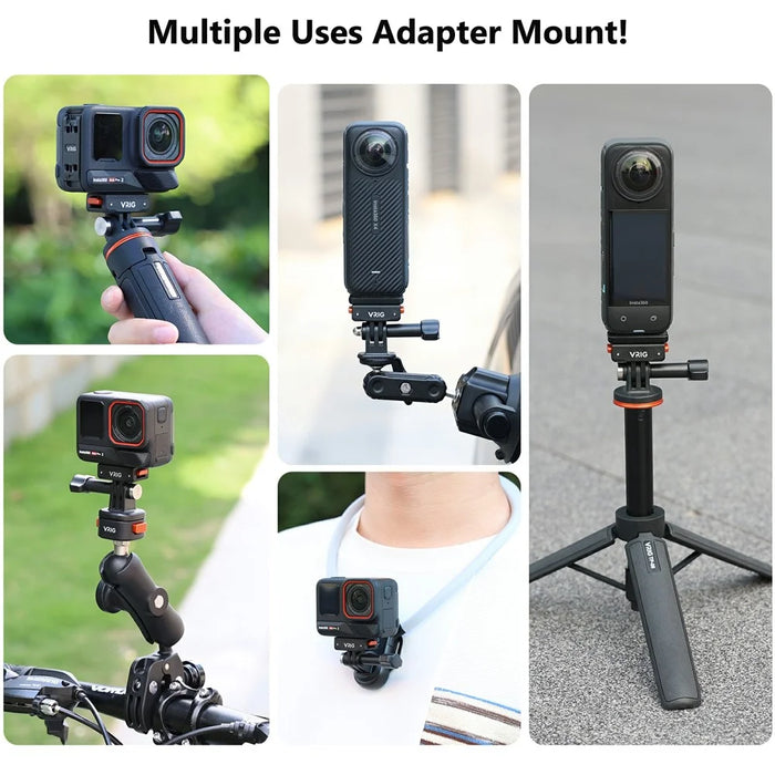 VRIG AC-41 Anti Shake Camera Adapter for Insta360 Ace Pro 2  /  Ace Pro  /  Ace  /  X5 Compatible with GoPro Mount - 6