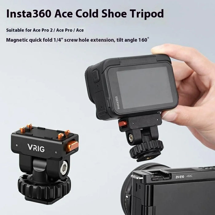VRIG AC-44 Quick Release Cold Shoe Mount for Insta360 Ace Pro 2  /  Ace Pro  /  Ace  /  X5 Tilt Adjustment Adapter - 3