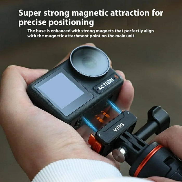 VRIG AC-34 Quick Release Mount for DJI Osmo Action 5 Pro / 4 / 3 Anti Shake Plastic Base Compatible with GoPro - 5