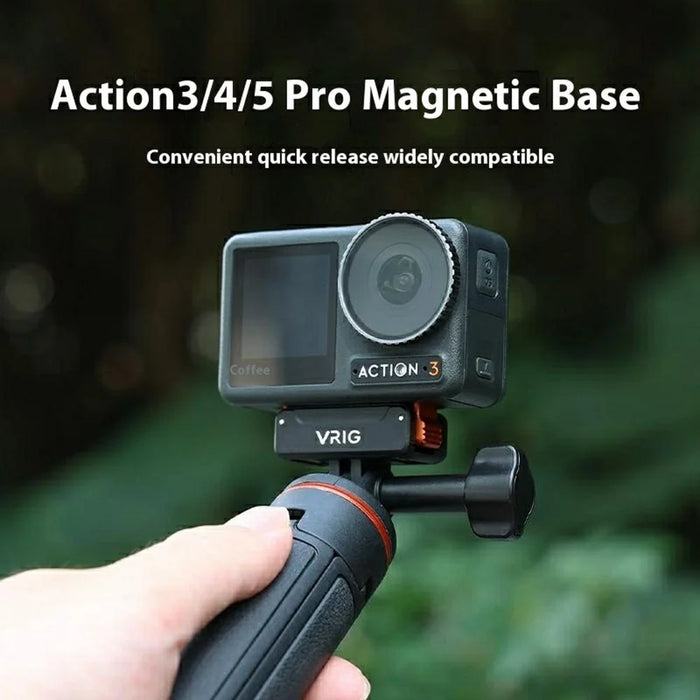 VRIG AC-34 Quick Release Mount for DJI Osmo Action 5 Pro / 4 / 3 Anti Shake Plastic Base Compatible with GoPro - 6