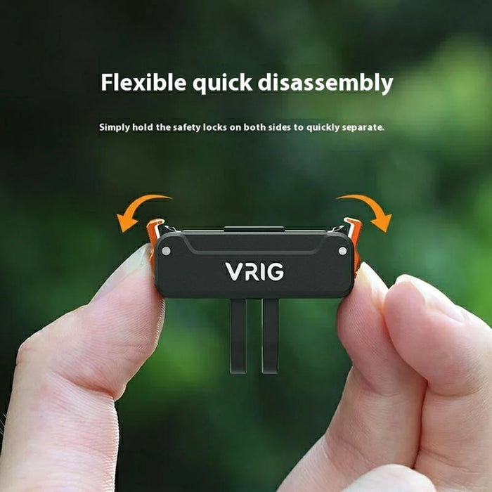 VRIG AC-34 Quick Release Mount for DJI Osmo Action 5 Pro / 4 / 3 Anti Shake Plastic Base Compatible with GoPro - 7