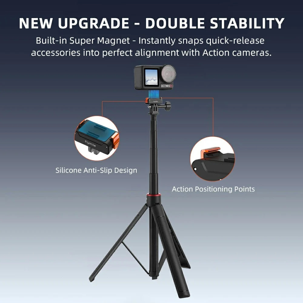 FLYMILE For DJI Osmo Action 5 Pro / Action 4 Magnetic Mount 1 / 4 Quick Release Base with Dual Expansion Ports - 5