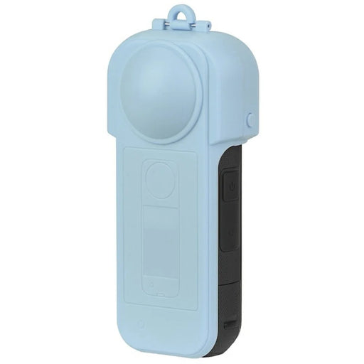 FLYMILE For Insta360 X5 Action Camera Anti Scratch Plastic Lens Cap Flip Lens Protective Cover - Blue - 2