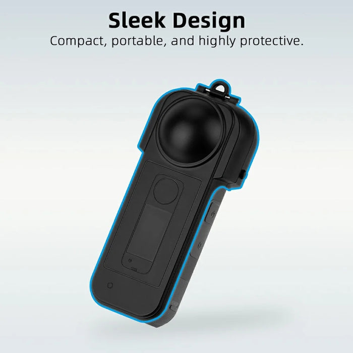 FLYMILE For Insta360 X5 Action Camera Anti Scratch Plastic Lens Cap Flip Lens Protective Cover - Blue - 5